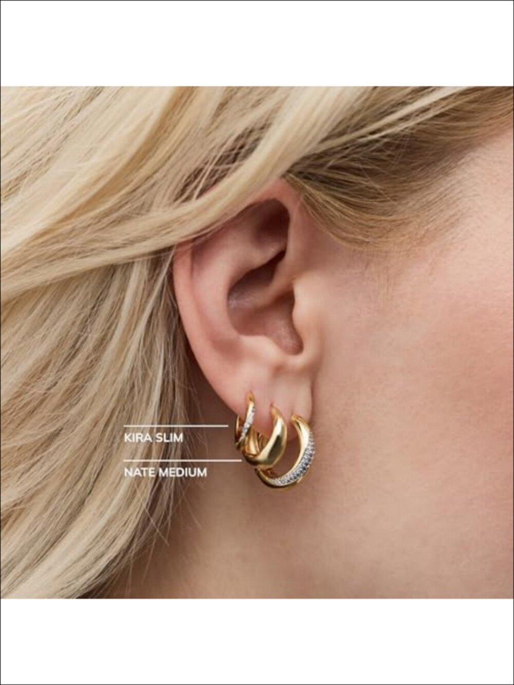14K Gold Plated Hypoallergenic Hoop Earrings Women Water Resistant - Picture 5 of 6